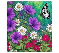 Mexpekil Art Wildflowers Papillon Couvercle magnétique pour lave-vaisselle 53,3 x 66 cm Autocollant décoratif pour porte d'entrée Panneau magnétique étanche