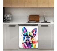 Mexpekil Autocollant magnétique coloré pour lave-vaisselle Motif bouledogue français 53,3 x 66 cm