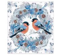 Mexpekil Autocollant magnétique décoratif pour porte d'entrée, motif couronne d'hiver, flocons de neige, oiseaux, lave-vaisselle, 53,3 x 66 cm