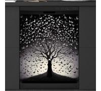 Mexpekil Autocollant magnétique pour lave-vaisselle Motif arbre papillon 53,3 x 66 cm