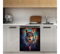 Mexpekil Autocollant magnétique pour lave-vaisselle Motif attrape-rêves galaxie 53,3 x 66 cm