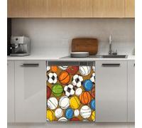 Mexpekil Autocollant magnétique pour lave-vaisselle Motif balles de sport 53,3 x 66 cm Pour porte d'entrée étanche