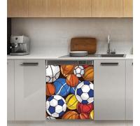 Mexpekil Autocollant magnétique pour lave-vaisselle Motif balles de sport 53,3 x 66 cm Pour porte d'entrée étanche