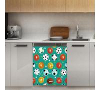 Mexpekil Autocollant magnétique pour lave-vaisselle Motif balles de sport 53,3 x 66 cm Pour porte d'entrée étanche