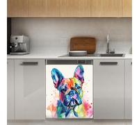 Mexpekil Autocollant magnétique pour lave-vaisselle Motif bouledogue français aquarelle 53,3 x 66 cm