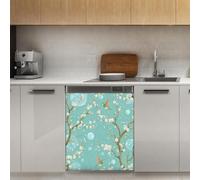 Mexpekil Autocollant magnétique pour lave-vaisselle Motif branches d'arbre bleu sarcelle 53,3 x 66 cm