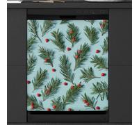 Mexpekil Autocollant magnétique pour lave-vaisselle Motif branches de pin vert 58,4 x 66 cm
