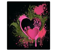 Mexpekil Autocollant magnétique pour lave-vaisselle Motif cœurs Rose/vert 53,3 x 66 cm