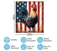 Mexpekil Autocollant magnétique pour lave-vaisselle Motif drapeau américain coq 53,3 x 66 cm