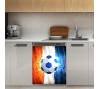 Mexpekil Autocollant magnétique pour lave-vaisselle Motif drapeau de football 53,3 x 66 cm