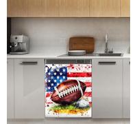 Mexpekil Autocollant magnétique pour lave-vaisselle Motif drapeau de football américain 53,3 x 66 cm