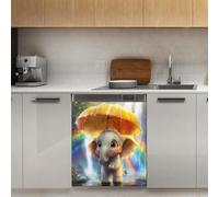 Mexpekil Autocollant magnétique pour lave-vaisselle Motif éléphant 53,3 x 66 cm