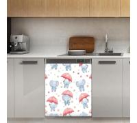 Mexpekil Autocollant magnétique pour lave-vaisselle - Motif éléphant - 53,3 x 66 cm - Pour porte d'entrée - Imperméable - Panneau magnétique