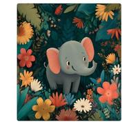Mexpekil Autocollant magnétique pour lave-vaisselle Motif éléphant et feuille florale 53,3 x 66 cm