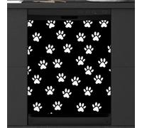 Mexpekil Autocollant magnétique pour lave-vaisselle Motif empreintes de pattes de chien 53,3 x 66 cm Autocollant décoratif pour porte d'entrée étanche