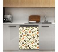 Mexpekil Autocollant magnétique pour lave-vaisselle Motif empreintes de pattes de chien 53,3 x 66 cm Pour porte d'entrée étanche