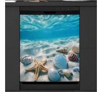 Mexpekil Autocollant magnétique pour lave-vaisselle Motif étoile de mer sous-marine 58,4 x 66 cm