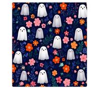 Mexpekil Autocollant magnétique pour lave-vaisselle Motif fleurs fantômes Bleu marine 53,3 x 66 cm