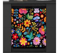 Mexpekil Autocollant magnétique pour lave-vaisselle Motif floral coloré printemps 58,4 x 66 cm Pour porte d'entrée étanche Panneau magnétique
