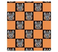 Mexpekil Autocollant magnétique pour lave-vaisselle Motif nœuds en forme de citrouille à carreaux jaunes 53,3 x 66 cm