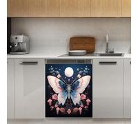Mexpekil Autocollant magnétique pour lave-vaisselle Motif papillon et lune 53,3 x 66 cm