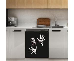 Mexpekil Autocollant magnétique pour lave-vaisselle Motif squelette humain 53,3 x 66 cm Autocollant décoratif pour porte d'entrée étanche