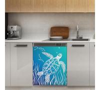 Mexpekil Autocollant magnétique pour lave-vaisselle Motif tortue de mer 53,3 x 66 cm