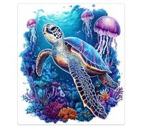 Mexpekil Autocollant magnétique pour lave-vaisselle Motif tortue Violet 53,3 x 66 cm