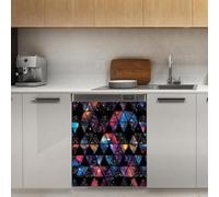 Mexpekil Autocollant magnétique pour lave-vaisselle Motif triangles galaxie 53,3 x 66 cm