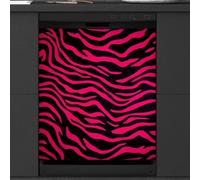 Mexpekil Autocollant magnétique pour lave-vaisselle Motif zèbre rose vif et noir 53,3 x 66 cm