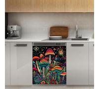 Mexpekil Autocollant magnétique pour lave-vaisselle Tribe Magic Mushroom 53,3 x 66 cm - Autocollant décoratif pour porte d'entrée - Panneau magnétique imperméable