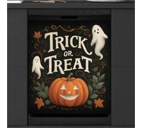 Mexpekil Autocollant magnétique vintage citrouille d'Halloween pour lave-vaisselle 58,4 x 66 cm, autocollant décoratif pour porte d'entrée, panneau magnétique imperméable pour cuisine