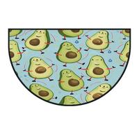 Mexpekil Avocado Sport Tapis de porte pour intérieur et extérieur - Demi cercle - Antidérapant - Lavable - Attrape la saleté - 100 x 160 cm