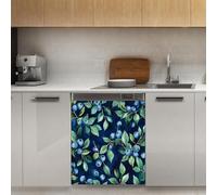 Mexpekil Blueberry Branch Couvercle magnétique pour lave-vaisselle 53,3 x 66 cm Autocollant décoratif pour porte d'entrée étanche Panneau magnétique