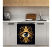 Mexpekil Boho Magic Eye Couvercle magnétique pour lave-vaisselle 53,3 x 66 cm Autocollant décoratif pour porte d'entrée étanche