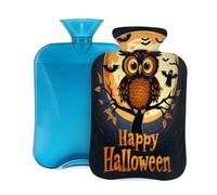 Mexpekil Bouillotte avec housse en flanelle douce de 2 L pour soulager la douleur, mains chaudes, pieds et corps, cadeau idéal pour adultes et enfants (chouette sur un arbre)