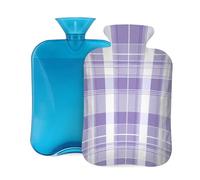 Mexpekil Bouillotte avec housse en PVC violet lavande blanc pour soulager la douleur, les pieds, le dos, la chaleur