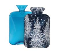 Mexpekil Bouillotte en PVC avec housse en forme de flocon de neige pour soulager la douleur, les pieds, le dos, la chaleur