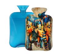 Mexpekil Bouillotte en PVC avec housse Motif pharaons antiques égyptiens 2 L pour soulager la douleur, les pieds, le dos, la chaleur