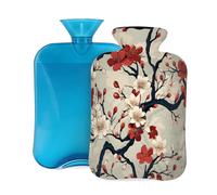 Mexpekil Bouillotte rouge et blanche avec housse en PVC pour soulager la douleur, les pieds, le dos, la chaleur