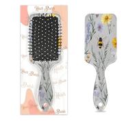 Mexpekil Brosse à cheveux de massage pour homme et femme - Brosse démêlante pour cheveux humides ou secs - Peignes à coussin d'air doux (fleurs sauvages, abeilles, papillon)
