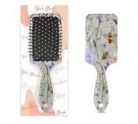 Mexpekil Brosse à cheveux de massage pour homme et femme - Brosse démêlante pour cheveux humides ou secs - Peignes à coussin d'air doux (fleurs sauvages, papillons, abeilles)