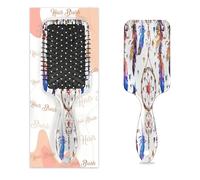 Mexpekil Brosse à cheveux démêlante ethnique bohème attrape-rêves avec plumes pour cheveux secs et humides - Peigne de massage à coussin d'air pour filles, femmes et hommes