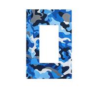 Mexpekil Cache interrupteur camouflage bleu ciel 1 interrupteur à bascule unique plaque murale décorative pour la maison et le bureau