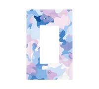 Mexpekil Cache interrupteur camouflage rose violet 1 interrupteur à bascule simple plaque murale décorative pour la maison et le bureau