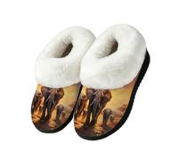 Mexpekil Chaussons éléphants africains pour intérieur et extérieur, multicolore, 41/42 EU