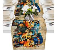 Mexpekil Chemin de table décoratif en polyester avec pharaons antiques de style égyptien 33 x 228 cm pour tables de salle à manger, mariage, fête de vacances