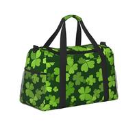 Mexpekil Clover Sac de sport imperméable pour le sport, la gym, la danse, le week-end, le voyage, pour homme et femme Vert, Vert trèfle, Taille unique