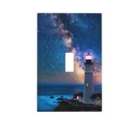 Mexpekil Coque d'interrupteur à bascule simple en forme de phare de la galaxie de la mer - Plaque murale décorative pour la maison et le bureau