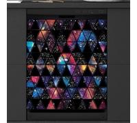Mexpekil Coque magnétique pour lave-vaisselle Motif triangles Galaxy | Housses décoratives réutilisables pour lave-vaisselle, panneau avant magnétique, autocollant pour appareils de cuisine